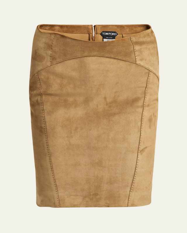 Suede Pencil Mini Skirt